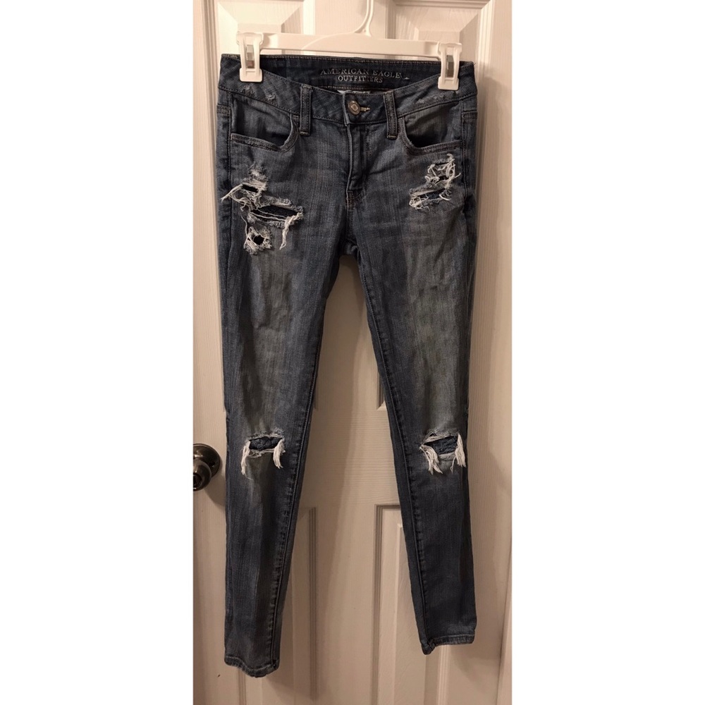American Eagle Destroyed Denim Jeggings